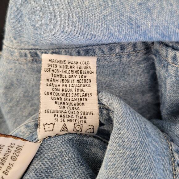 Vintage Y2K Looney Tunes Tweety Bird Shirt Button Front Denim Women Medium - Picture 11 of 11